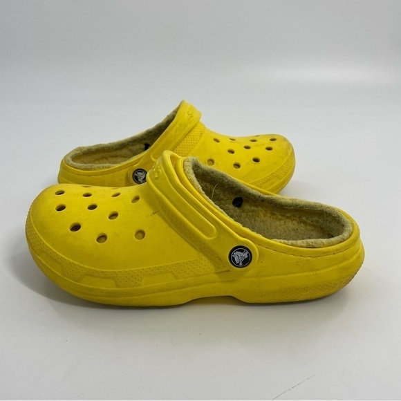 CROCS Unisex Classic Lined Clog m 7/ w9 Roomy Fit Lemon Yellow - Picture 1 of 9